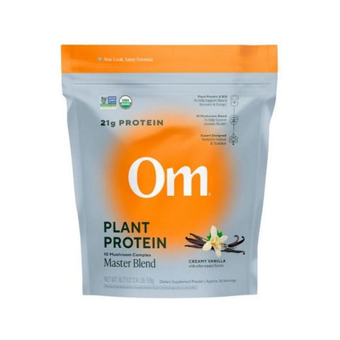 Om Mushrooms, Mushroom Master Blend Vanilla Protein, 18.27 Oz