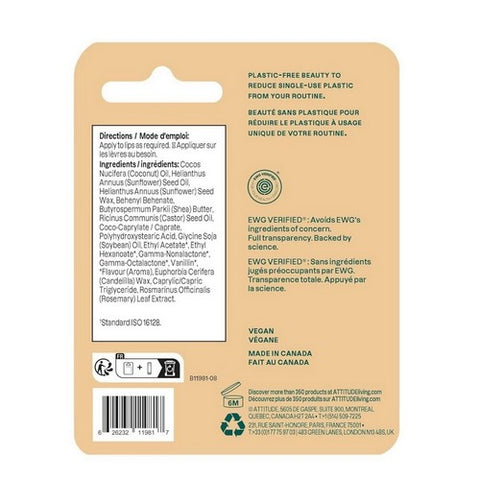 Attitude, Lip Balm Coconut, 0.3 Oz