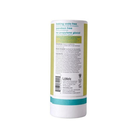 Lafes Natural Body Care, Lafe's Plastic-Free Stick Citrus+Bergamot, 2.25 Oz