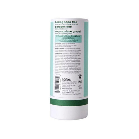 Lafes Natural Body Care, Lafe's Plastic-Free Stick Cedar + Lime, 2.25 Oz