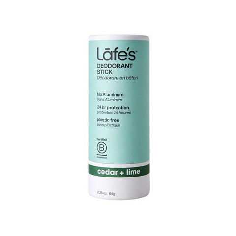 Lafes Natural Body Care, Lafe's Plastic-Free Stick Cedar + Lime, 2.25 Oz