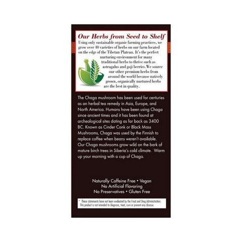 Bravo Tea & Herbs, Chaga Tea, 20 Bags