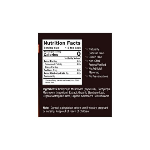 Bravo Tea & Herbs, Cordyceps Tea, 20 Bags