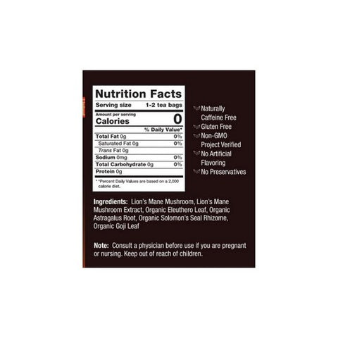 Bravo Tea & Herbs, Lion's Mane Tea, 20 Bags