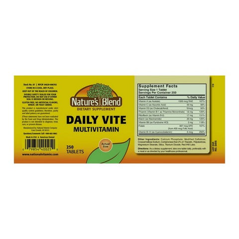 Nature's Blend, Daily Vite Red, 250 Tabs