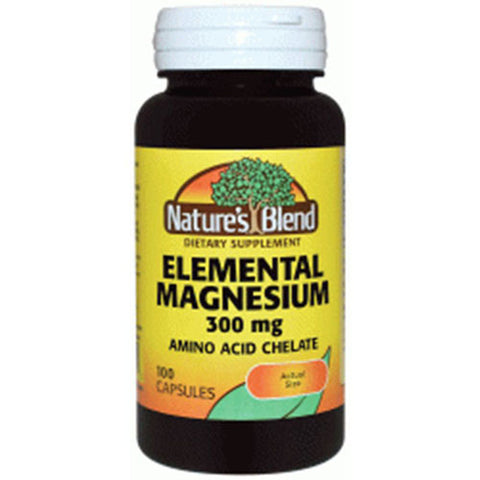 Nature's Blend, Magnesium Elemental (Amino Acid Chelate), 300mg, 100 Tabs