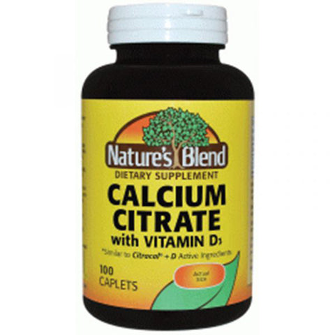 Nature's Blend, Calcium Citrate With D3, 400 IU, 100 Caplets