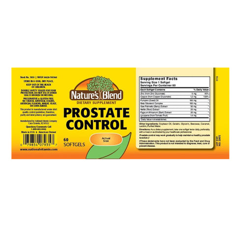 Nature's Blend, Prostate Control With Pumpkin Seed, 60 Softgels