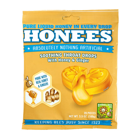 Honees, Honey Ginger Drop Bags, 20 Count