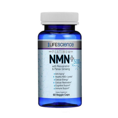 1Lifescience, NMN+ 500 Platinum Resv & Panax, 60 VegCaps