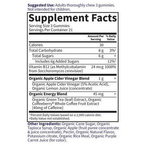 Garden of Life, Organics Apple Cider Vinegar Energy, 63 Gummies