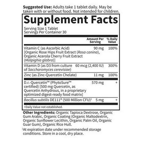 Garden of Life, Dr. Formulated Quercetin Immune, 30 Tabs