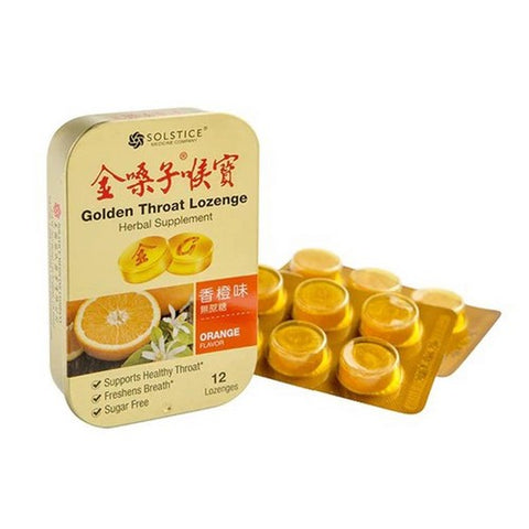 Golden Throat, Golden Throat Lozenge Herbal Supplement Orange, 12 Count