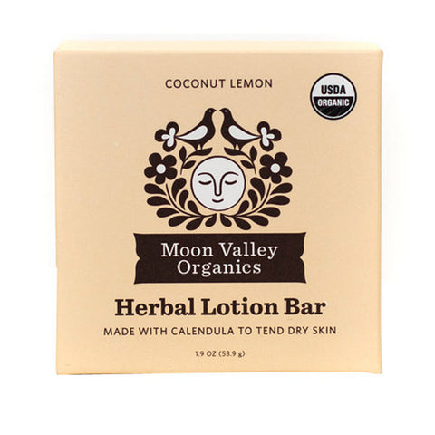 Moon Valley Organics, Herbal Lotion Bar Coconut Lemon, 1.9 Oz
