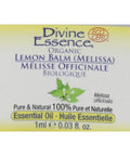 Organic Essential Oil Lemon Balm (Melissa) 1 Ml by Divine Essence