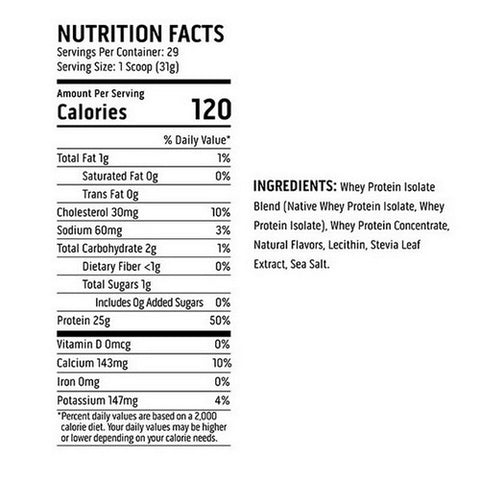 Ascent, Native Fuel Whey Protein Powder Blend Vanilla Bean, 2 Lb