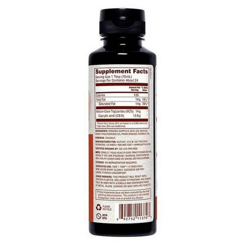 Nutiva, Organic C8 MCT Oil, 12 Oz