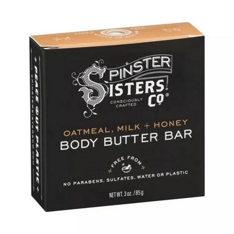 Spinster Sisters Co, Body Butter Bar Oatmeal Milk Plus Honey, 3 Oz