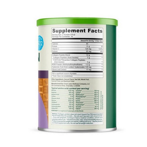 Great Lakes Wellness, Collagen Peptides Daily Joint Caramel Flavor, 8 Oz