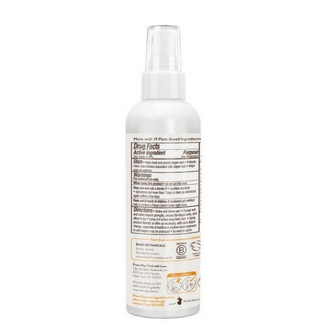 Babo Botanicals, Sensitive Baby Diaper Rash Cream Spray, Fragrance Free 3 Oz