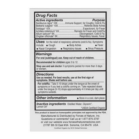 Forces of Nature, Cold & Flu For Kids, 10 Ml