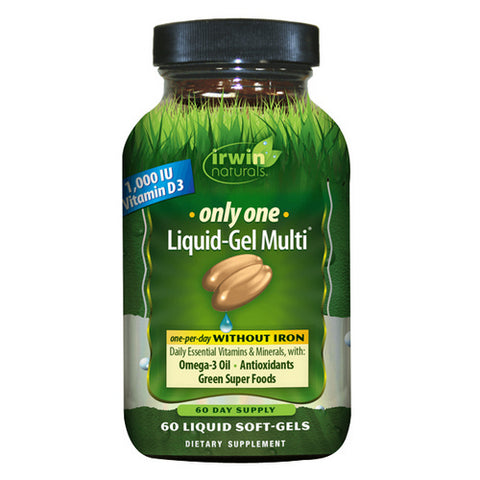 Irwin Naturals, Only One Liquid-Gel Multi WITHOUT Iron Multivitamin, 60 Softgels