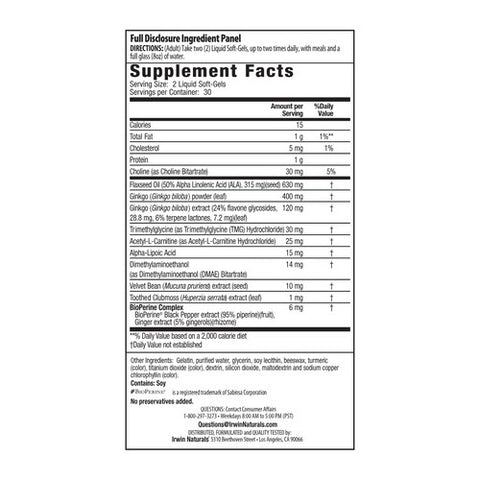 Irwin Naturals, Ginkgo Smart Maximum Focus & Memory, 120 Count