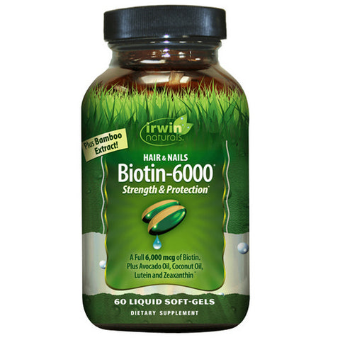 Irwin Naturals, Biotin-6000 Strength & Protection, 60 Softgels