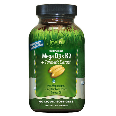 Irwin Naturals, High Potency D3 & K2 Complex, 60 Softgels