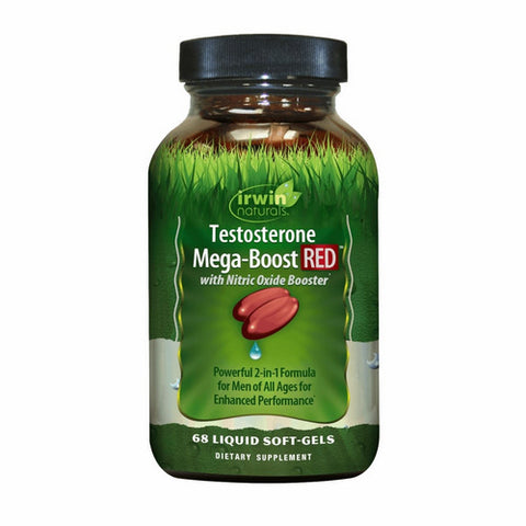 Irwin Naturals, Testosterone Mega Boost RED, 68 Softgels