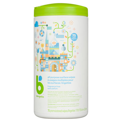 All Purpose Wipes Unscented 75 Count by Babyganics