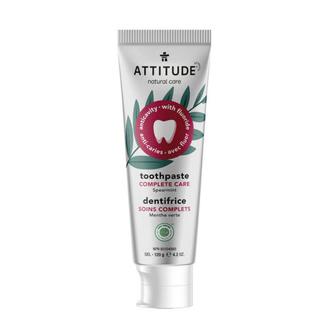 Attitude, Adult Toothpaste With Fluoride Complete Care Spearmint, 120 Grams