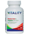 Power Iron+Organic Spirulina 30 VegCaps by Vitality Products Inc.