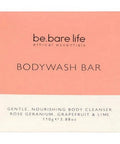 Bodywash Bar Rose Geranium, Grapefruit & Lime 110 Grams by Be.Bare Life