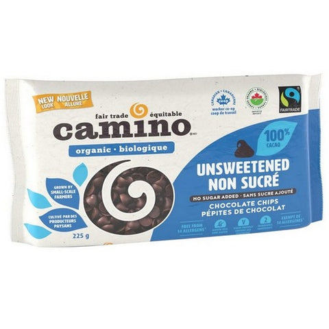 Organic Unsweetened Chocolate Chips 225 Grams by Camino