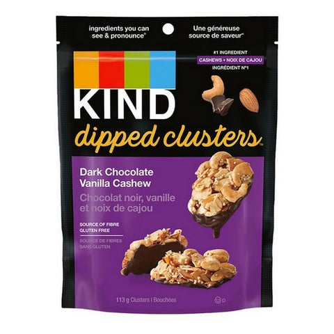 Dipped Clusters Dark Chocolate Vanilla Cashew 113 Grams by Kind