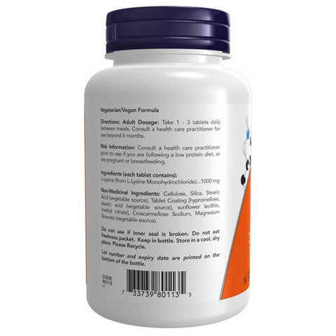 L-Lysine Double Strength 100 Tablets by Now