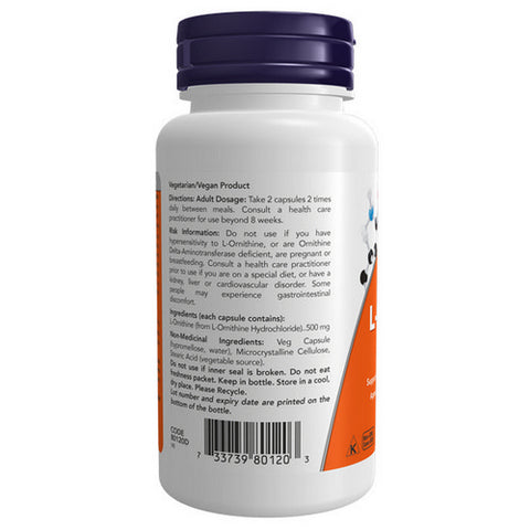 L-Ornithine 60 Veg Capsules by Now