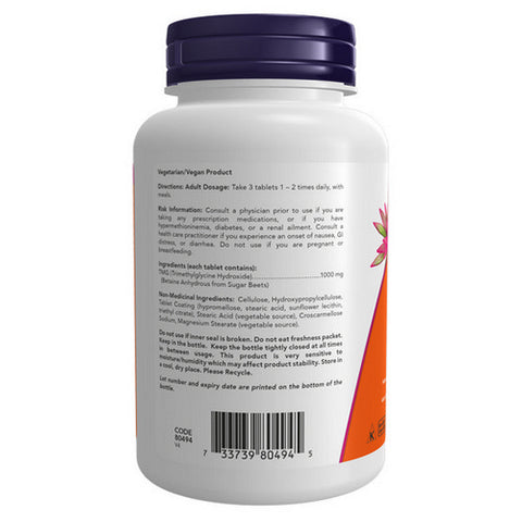 TMG (Trimethylglycine) 100 Tablets by Now