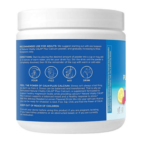 Natural Vitality, CALM Plus Calcium Raspberry Lemon, Raspberry-Lemon 8 Oz