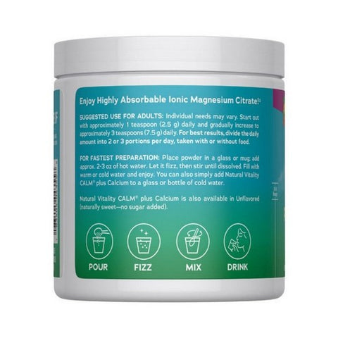 Natural Vitality, Calm Plus Calcium Raspberry-Lemon, Raspberry-Lemon 8 Oz