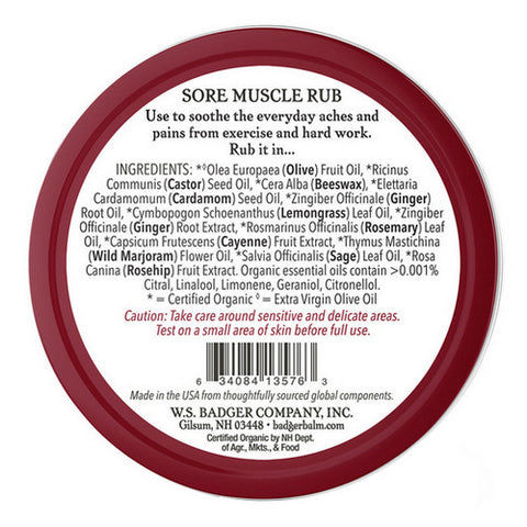Badger Balm, Sore Muscle Rub, 2 Oz