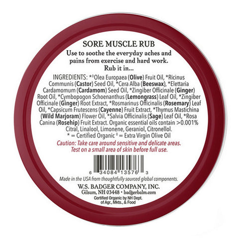 Badger Balm, Sore Muscle Rub, .75 Oz