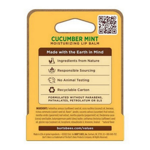 Burts Bees, Cucumber Mint Lip Balm Blister, 0.15 Oz