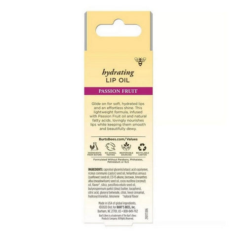 Burts Bees, Hydrating With Passion Fruit Oil Lip Oil, 0.27 Oz