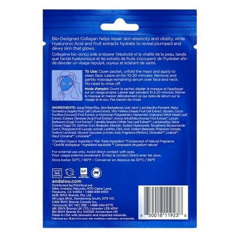 Andalou Naturals, Instant Hydrate And Refresh Sheet Mask, 0.45 Oz