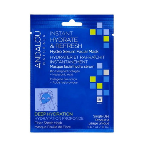 Andalou Naturals, Instant Hydrate And Refresh Sheet Mask, 0.45 Oz