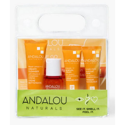 Andalou Naturals, On The Go Essentials The Brightening Routine, 4 Count