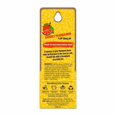 Burts Bees, Throwback Sweet Mandarin Lip Balm Tin, 0.3 Oz