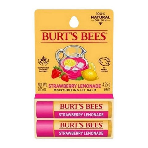 Burts Bees, Strawberry Lemonade Lip Balm, 2 Count